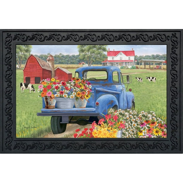 Spring Covered Bridge Doormat Pickup Truck Indoor Outdoor 18/"x30/" Briarwood Lane